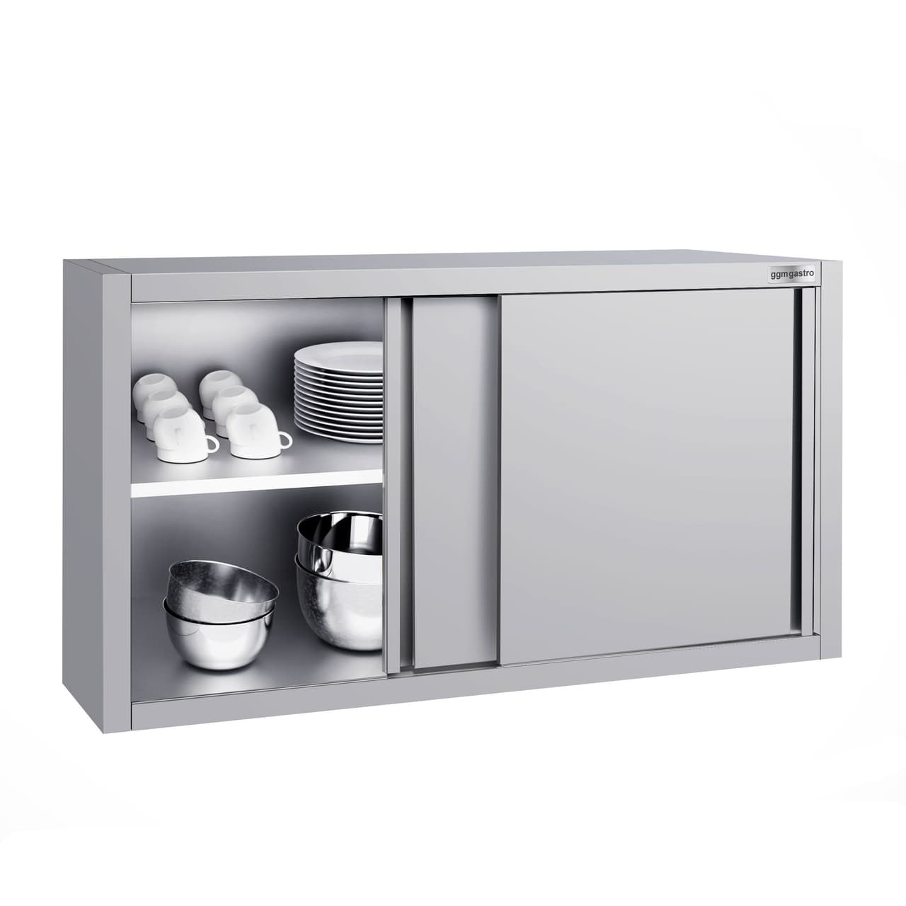 Edelstahl Wandhängeschrank ECO - 1200x400mm - mit Schiebetür - 650mm hoch