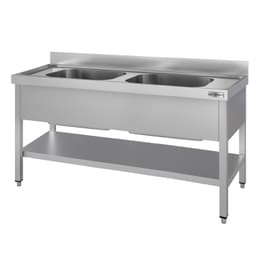 Topfspültisch ECO - 1600x600mm - mit Grundboden & 2 Becken