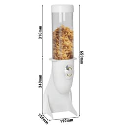 Cerealienspender - Ø 115mm - Weiß - Drehausgabe