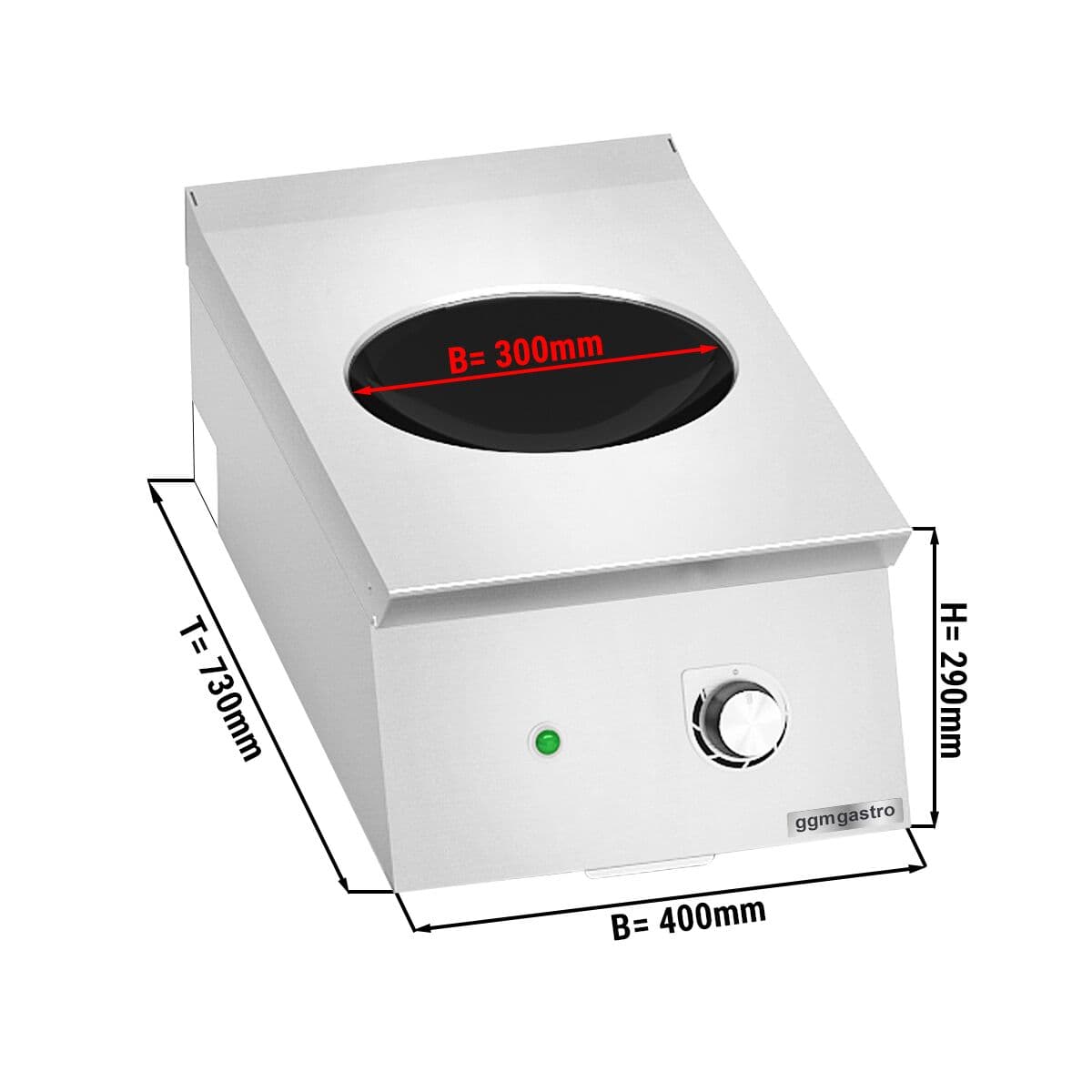 Induktionswok - 3,5 kW - 1 Kochstelle - Ø 300 mm