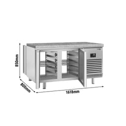 Bäckereikühltisch Premium PLUS - 1618x800mm - mit Durchreiche & Granitarbeitsplatte