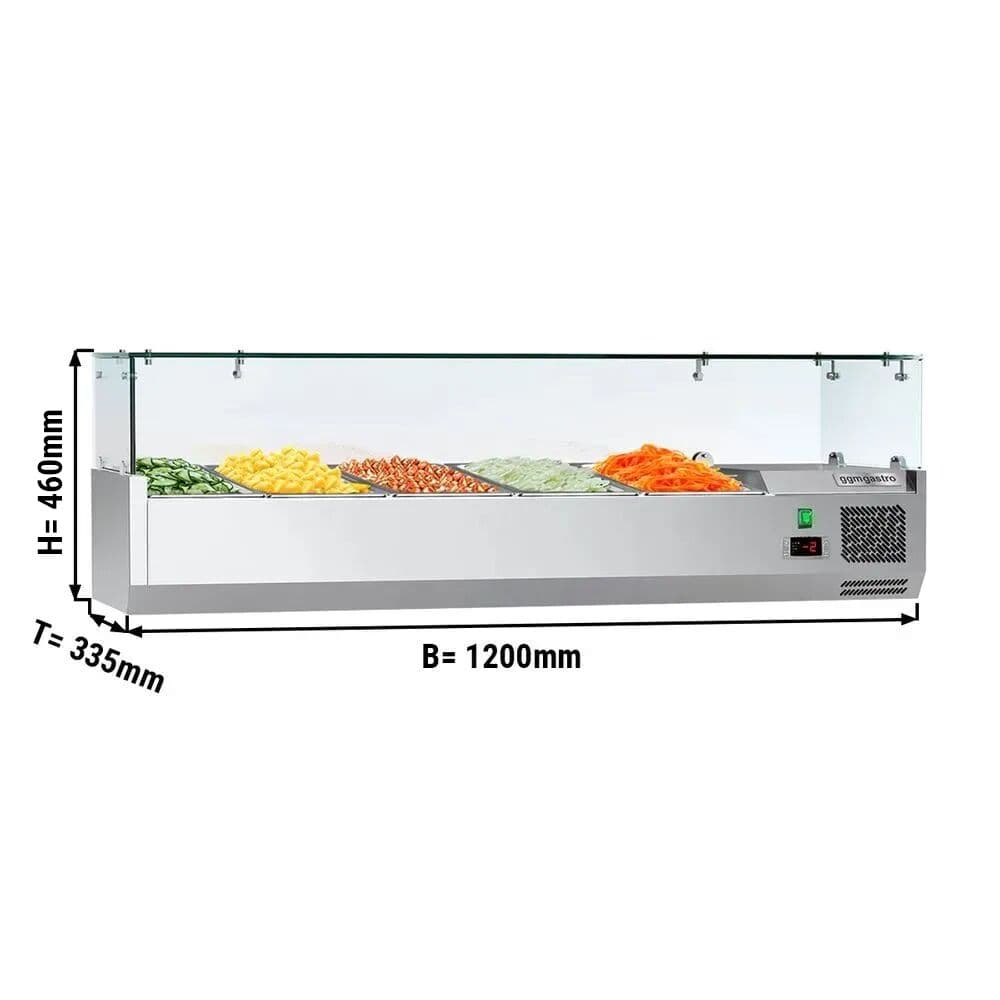 Kühlaufsatzvitrine ECO - 1200x335mm - 5x GN 1/4