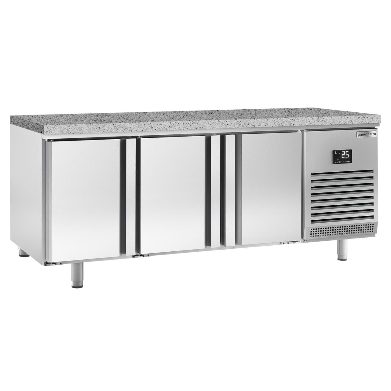 Bäckereikühltisch Premium PLUS - 2185x800mm - mit Durchreiche & Granitarbeitsplatte