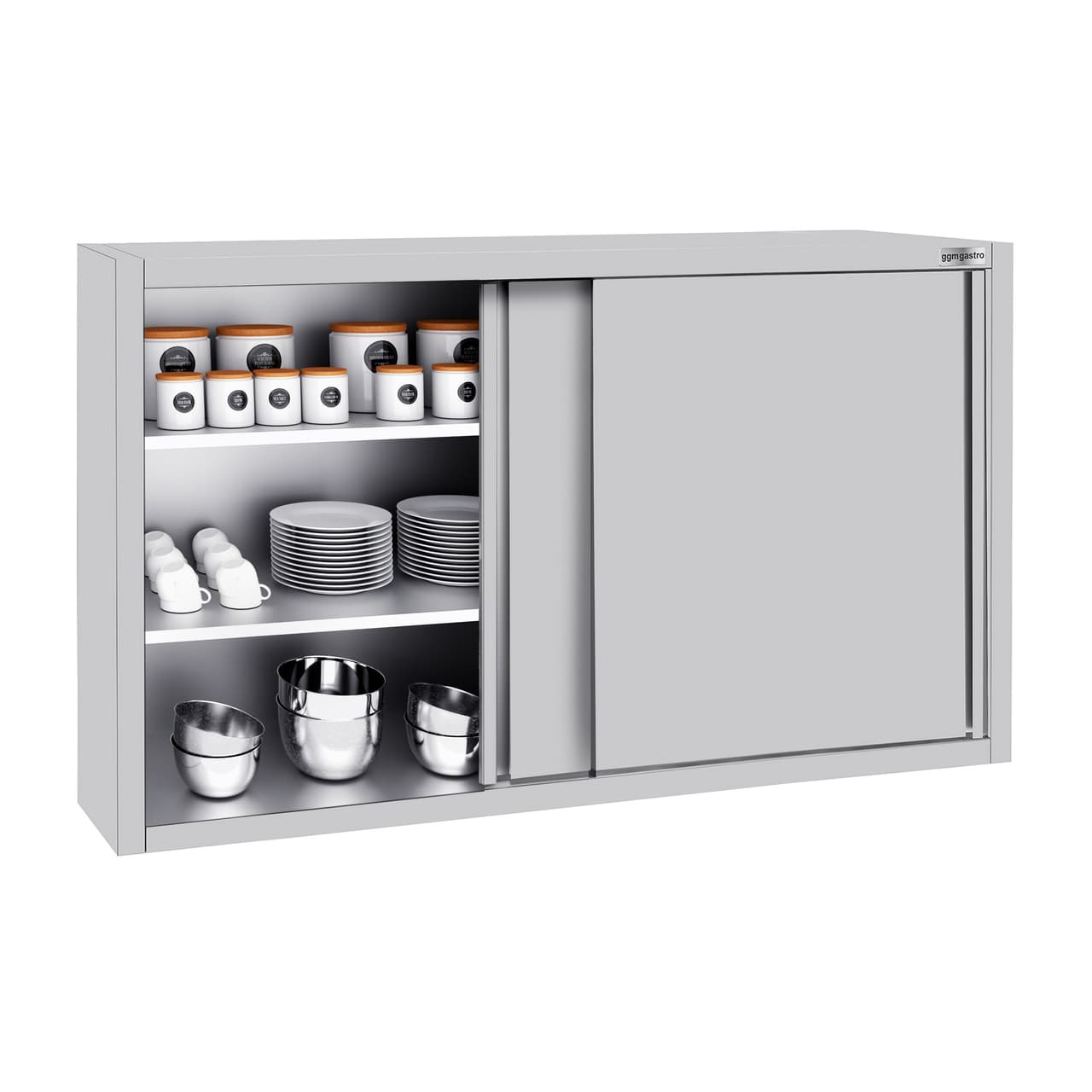 Edelstahl Wandhängeschrank ECO - 1400x400mm - mit Schiebetür 1000mm hoch