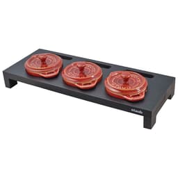 STAUB | SPECIALITIES - Servierbrett für 3 Mini-Cocottes - 420x160mm - Fiberholz - Schwarz