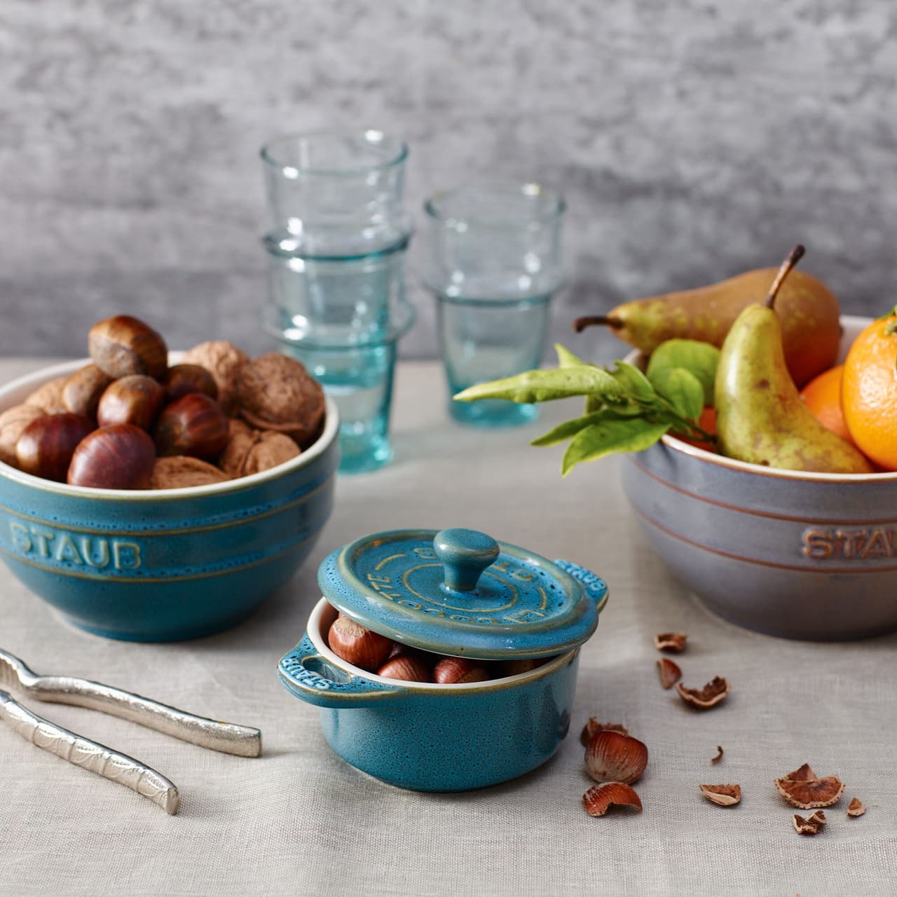 STAUB | CERAMIQUE - Mini Cocotte - Ø 100mm - rund - Keramik - Antik-Türkis