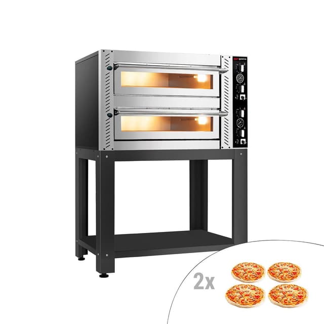 Elektro Pizzaofen - 4+4x 25cm - Manuell - inkl. Untergestell