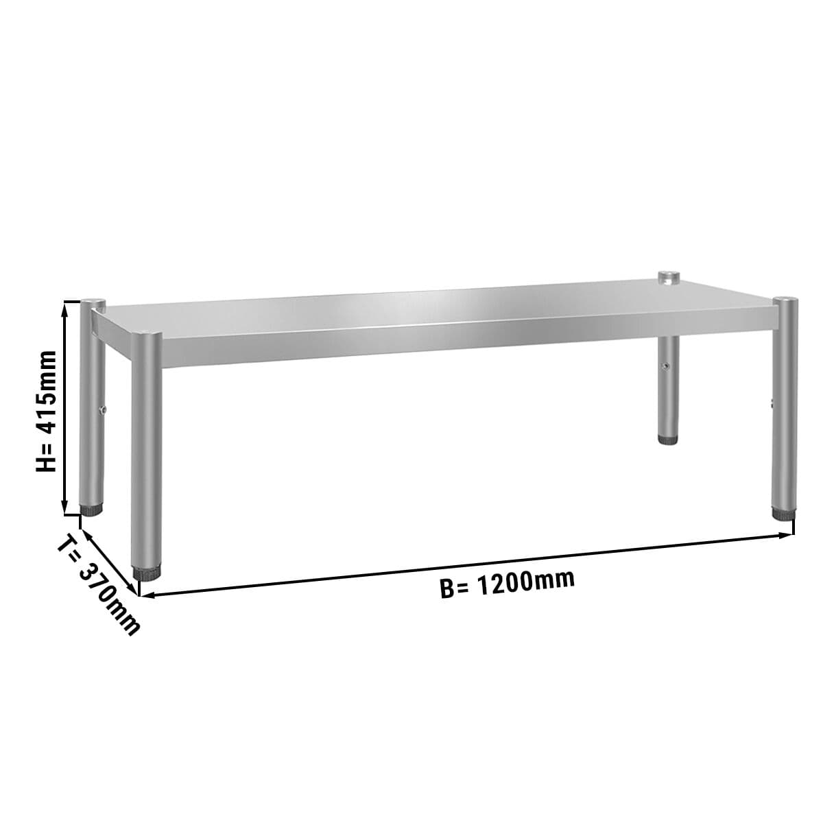 Aufsatzbord PREMIUM - 1200x370mm - mit 1 Etage - Höhe: 415mm