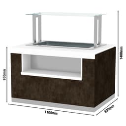 Eistheke PRAG - 1100mm - für 4x 5l Behälter