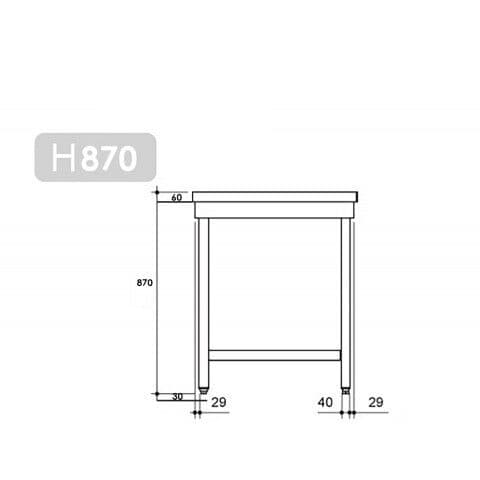 Edelstahl Arbeitstisch PREMIUM - 1500x800mm - mit Grundboden & Verstrebung