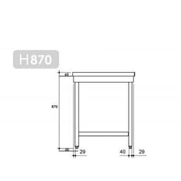 Edelstahl Arbeitstisch PREMIUM - 1500x800mm - mit Grundboden & Verstrebung