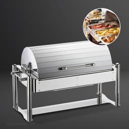 Elektro Chafing Dish - GN 1/1 - mit Rolldeckel - Chrom