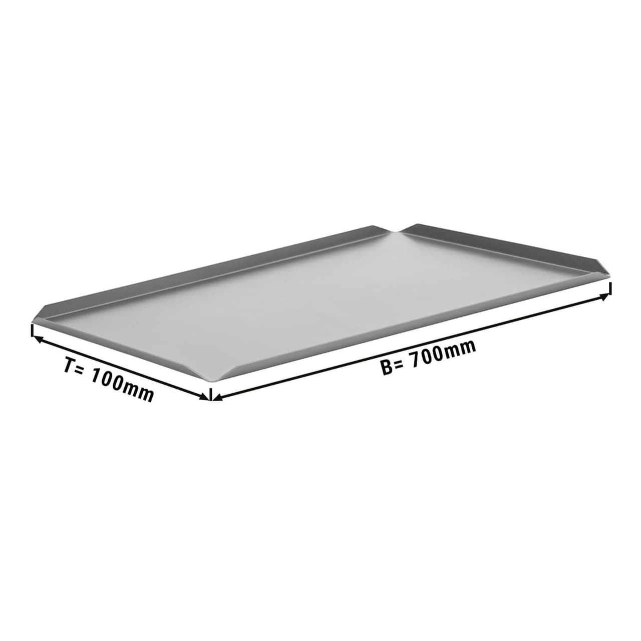 (5 Stück) Konditorei- & Präsentationsplatte aus Aluminium - 700x100x10mm - Silber