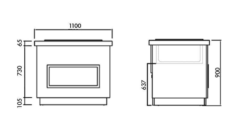 Buffettheke kalt PRAG - 1100mm - mit Kühlwanne - für 2x GN 1/1