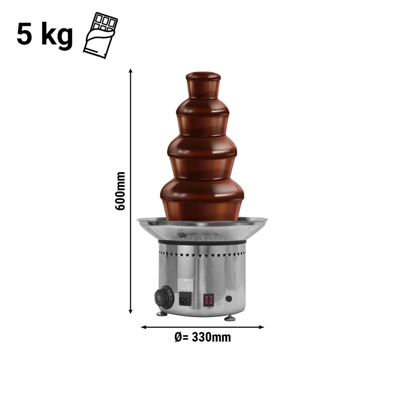 Schokoladenbrunnen - 4 Etagen- Höhe: 600mm