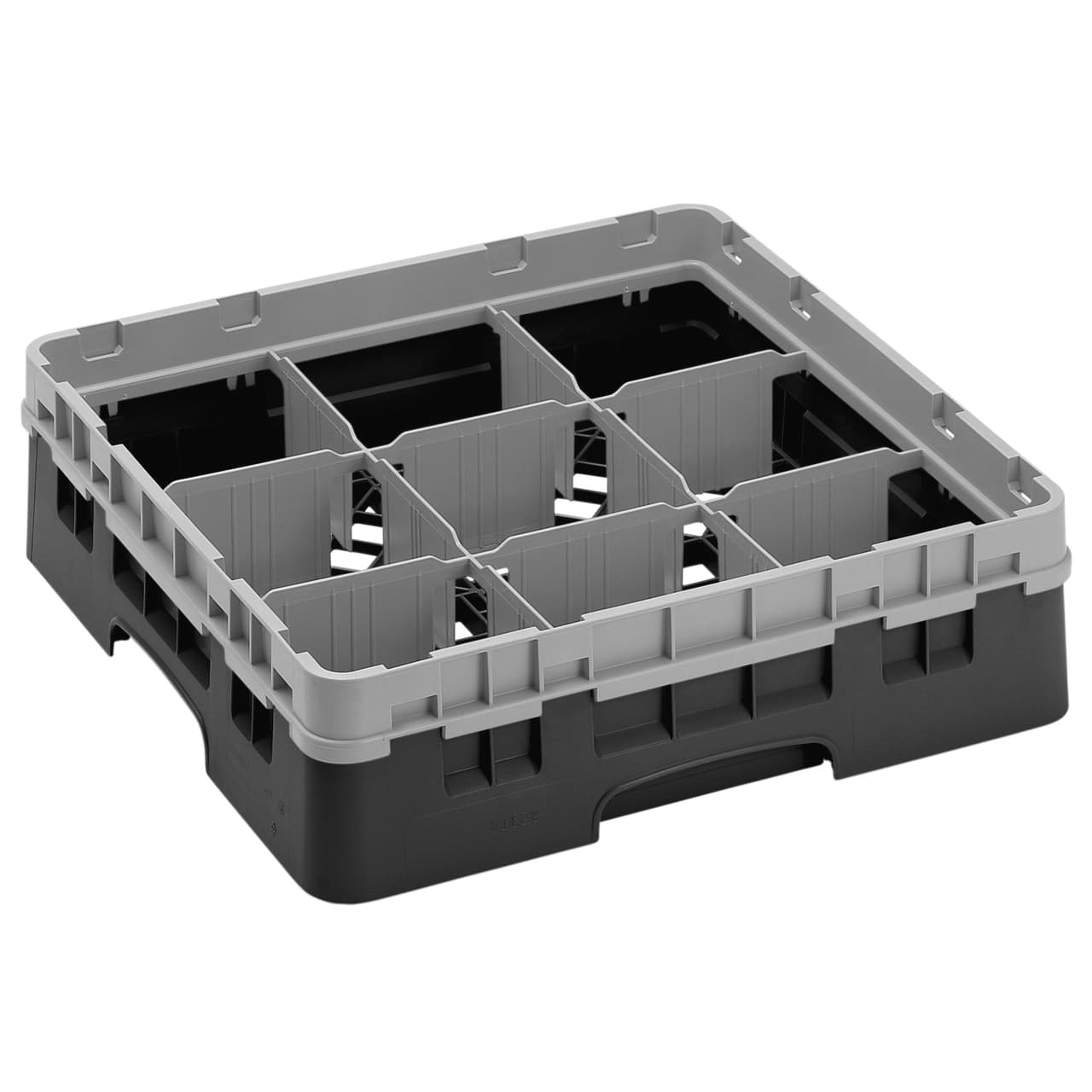 CAMBRO | CAMRACK® - Gläserspülkorb 1/1 - 9 Fächer - mit 1 Extender - 500x500mm - Schwarz