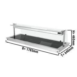 Einbau Warmhalteplatte - 1,8m - 5x GN 1/1 - mit Glas-Hustenschutz