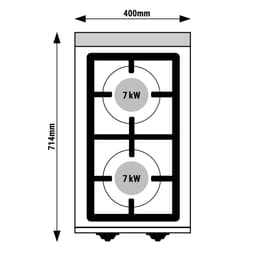 Gasherd - 14 kW - 2 Brenner