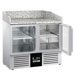 Pizzakühltisch PREMIUM - 920x700mm - 2 Glastüren