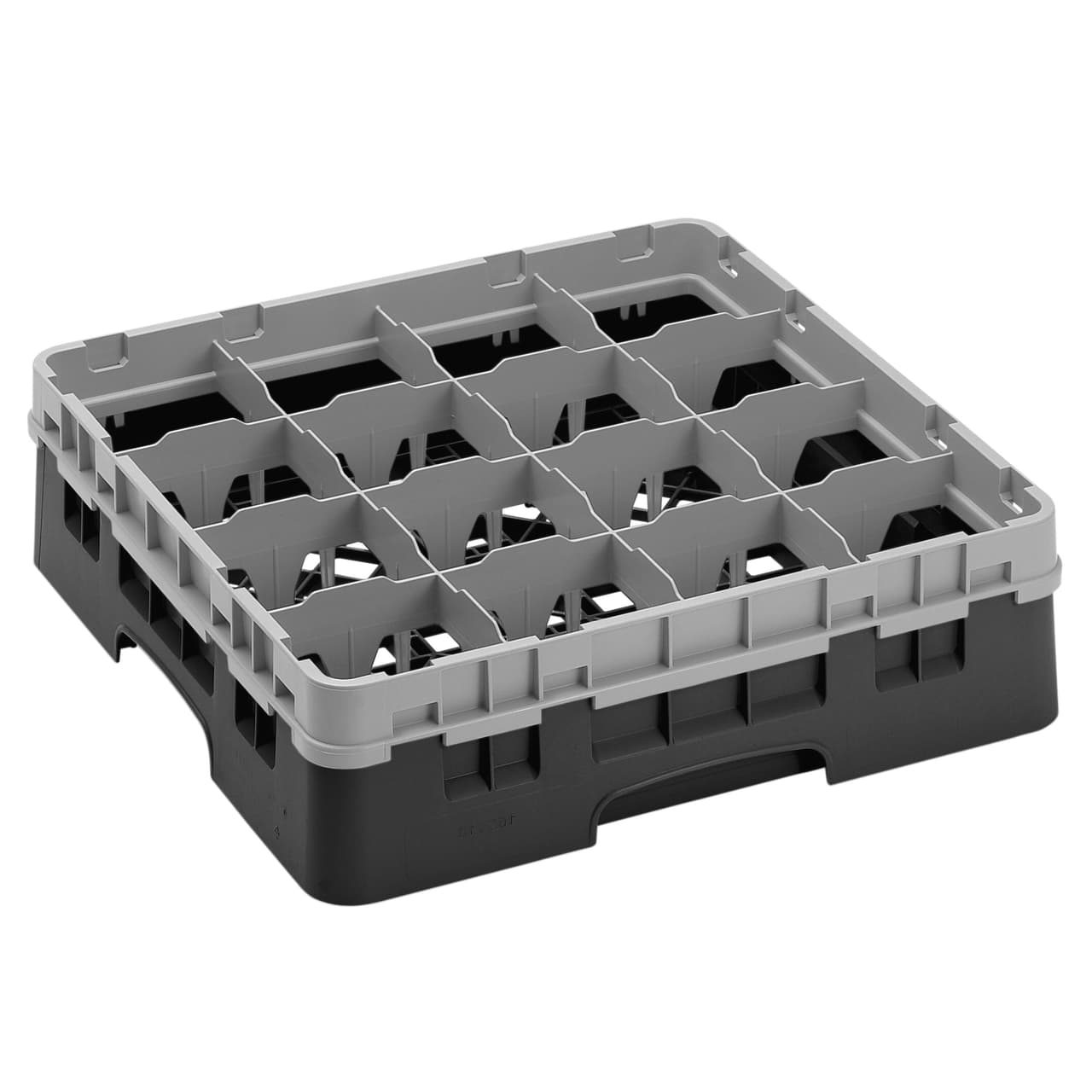 CAMBRO | CAMRACK® - Gläserspülkorb 1/1 - 16 Fächer - mit 1 Extender - 500x500mm - Schwarz