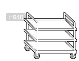 Servierwagen - 1200x600mm - mit 3 Abstellflächen