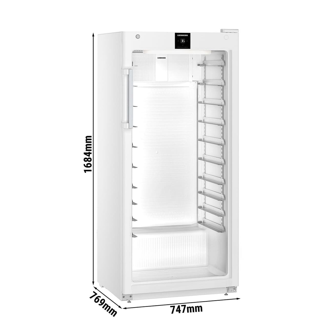 LIEBHERR | Bäckerei-Kühlschrank PERFORMANCE - 360 Liter - EN 60x40 - Innen Kunststoff - mit 1 Glastür - Weiß