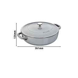 STAUB | BRAISERS - Bräter mit Chistera Drop-Structure - 280mm - Gusseisen - Graphit-Grau