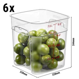 (6 Stück) CAMBRO | CAMWEAR® -  FreshPro Behälter - 7,6 Liter - Transparent