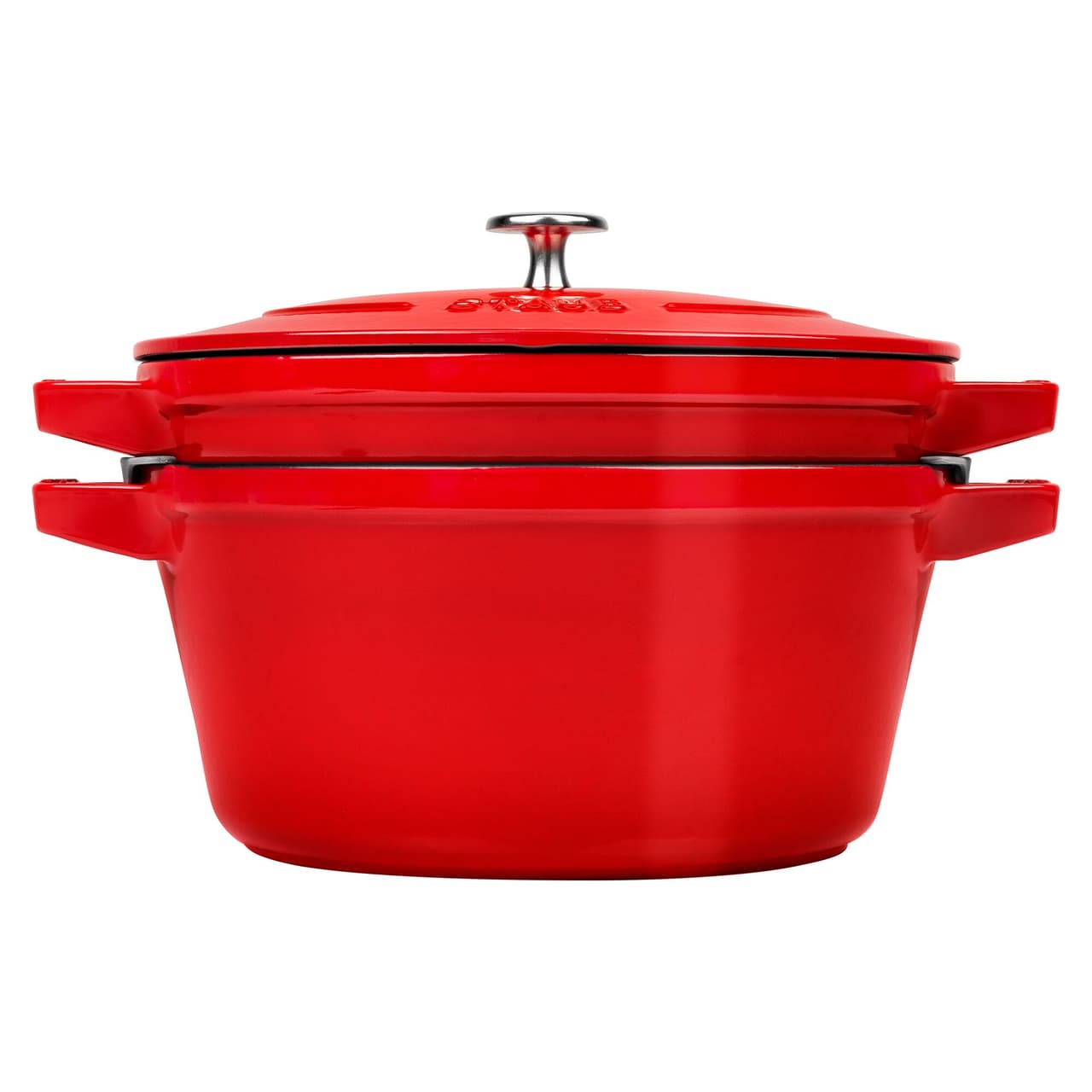 STAUB | STACKABLE SET - Kochtopfset - 2-tlg - Ø 240mm - Gusseisen - Kirsch-Rot