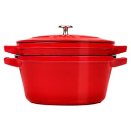 STAUB | STACKABLE SET - Kochtopfset - 2-tlg - Ø 240mm - Gusseisen - Kirsch-Rot