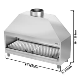 Edelstahl Holzkohlegrill - 1500mm