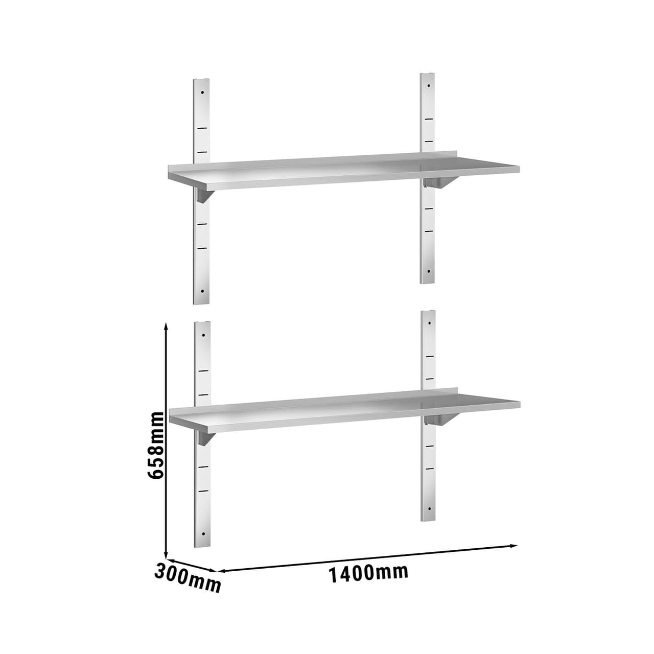 Wandborde PREMIUM - 1400x300mm - mit 2 Etagen