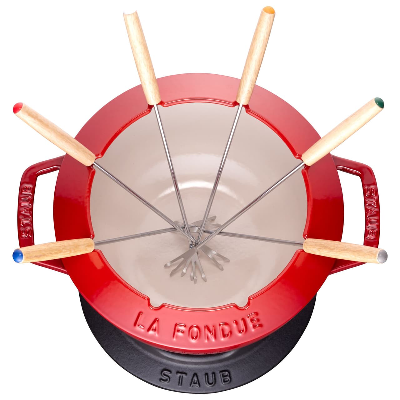 STAUB | SPECIALITIES - Fondue Set - Ø 200mm - Gusseisesn -Kirsch-Rot