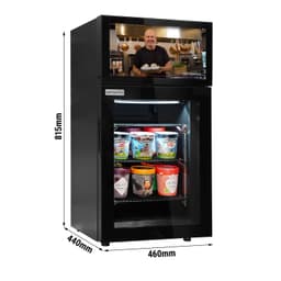 Minibar-Tiefkühlschrank - 460mm - mit 1 Glastür & Werbedisplay