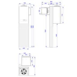 Edelstahl Kühlzelle - 1500x1200mm - 2,6m³ - inkl. Kühlaggregat