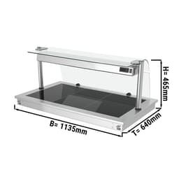 Einbau Warmhalteplatte - 1,1m - 3x GN 1/1 - mit Glas-Hustenschutz