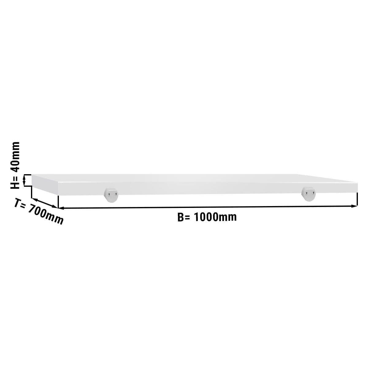 Schneideplatte für Arbeitstisch - 1000x700mm - Weiß