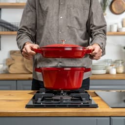 STAUB | STACKABLE SET - Kochtopfset - 2-tlg - Ø 240mm - Gusseisen - Kirsch-Rot