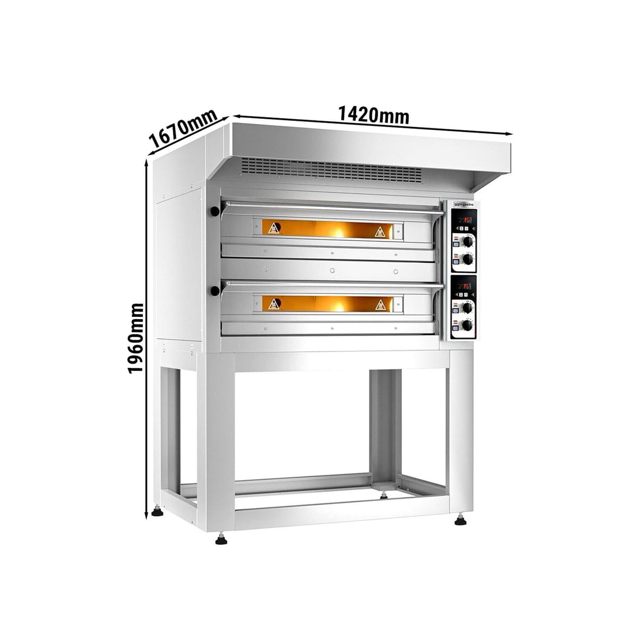 Elektro Pizzaofen - 9+9x 33cm - Manuell - inkl. Haube & Untergestell