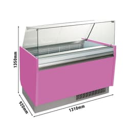 Eistheke LIAM - 1310mm - Statisch - für 10+10x 5 Liter Eisbehälter - Pink