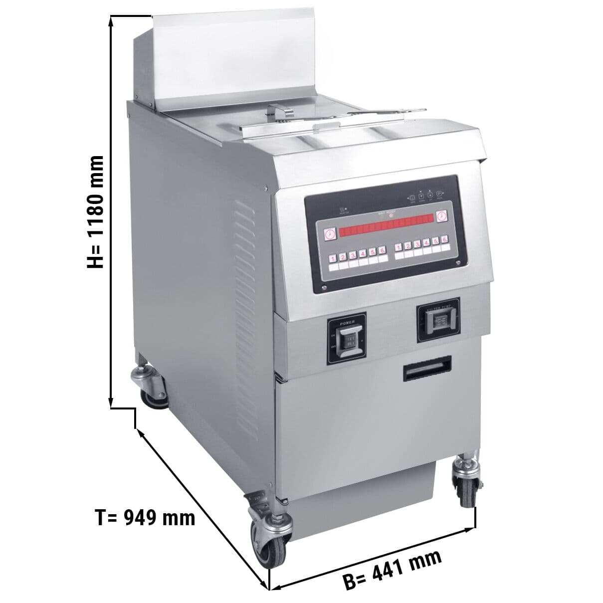 Elektro Fritteuse - 25 Liter - 14,2 kW - mit Ölfiltersystem