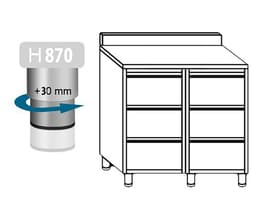 Schubladenschrank PREMIUM mit 6 Schubladen & Aufkantung - 1000x600mm