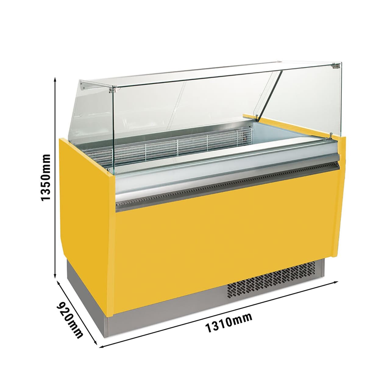 Eistheke LIAM - 1310mm - Statisch - für 10+10x 5 Liter Eisbehälter - Gelb