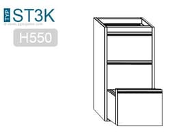 Schubladenblock mit 3 Schubladen PREMIUM - Unterbaumodul 400x760mm