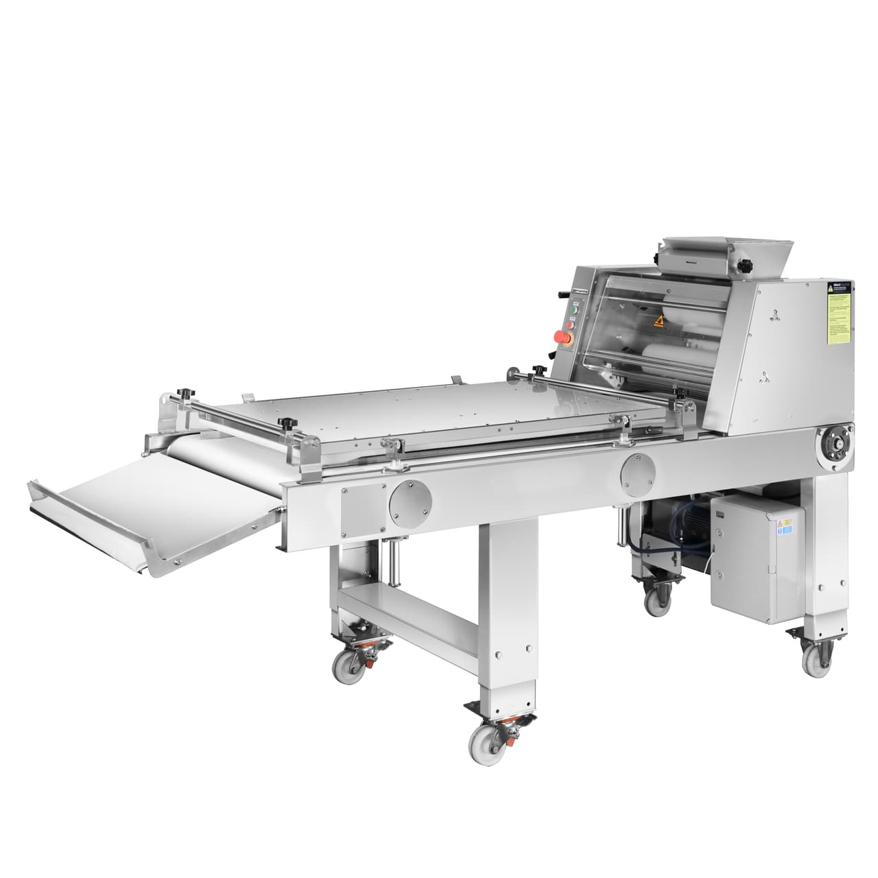 Bäckerei-Teigausrollmaschine - für Pizza- & Brotteig - 4 Zylinder - 550 Watt - bis zu 3000 Stk/h 