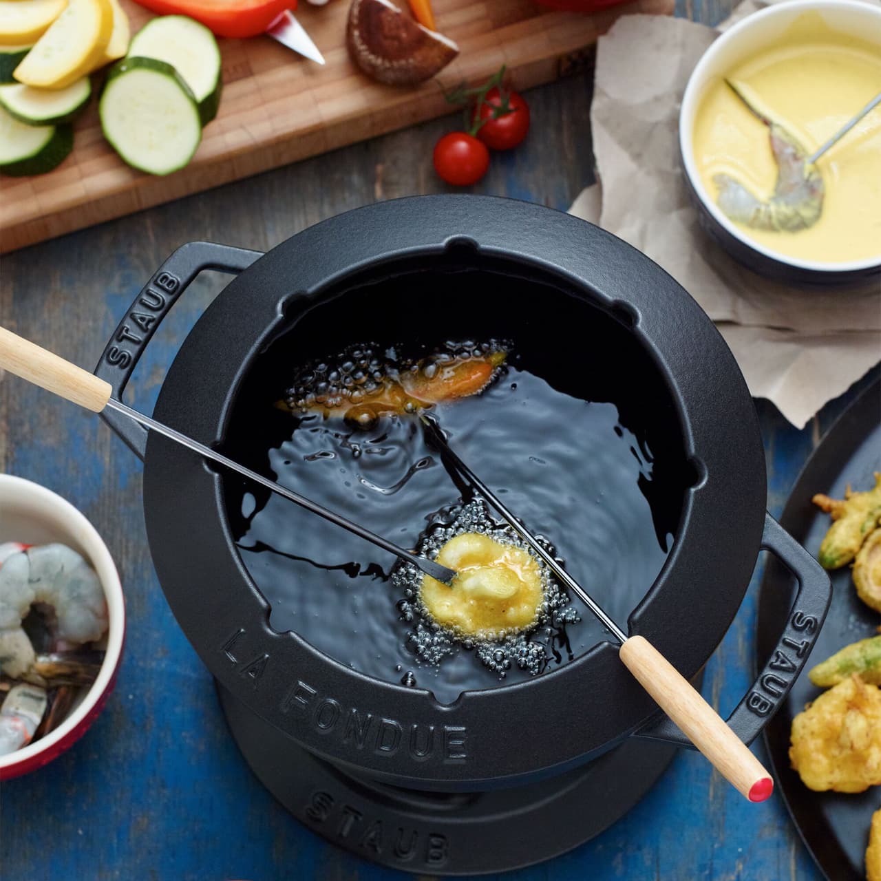 STAUB | SPECIALITIES - Fondue Set - Ø 200mm - Gusseisesn -Schwarz