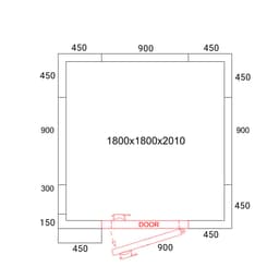 Kühlzelle - 1800x1800mm - 4,97m³ - inkl. Kühlaggregat