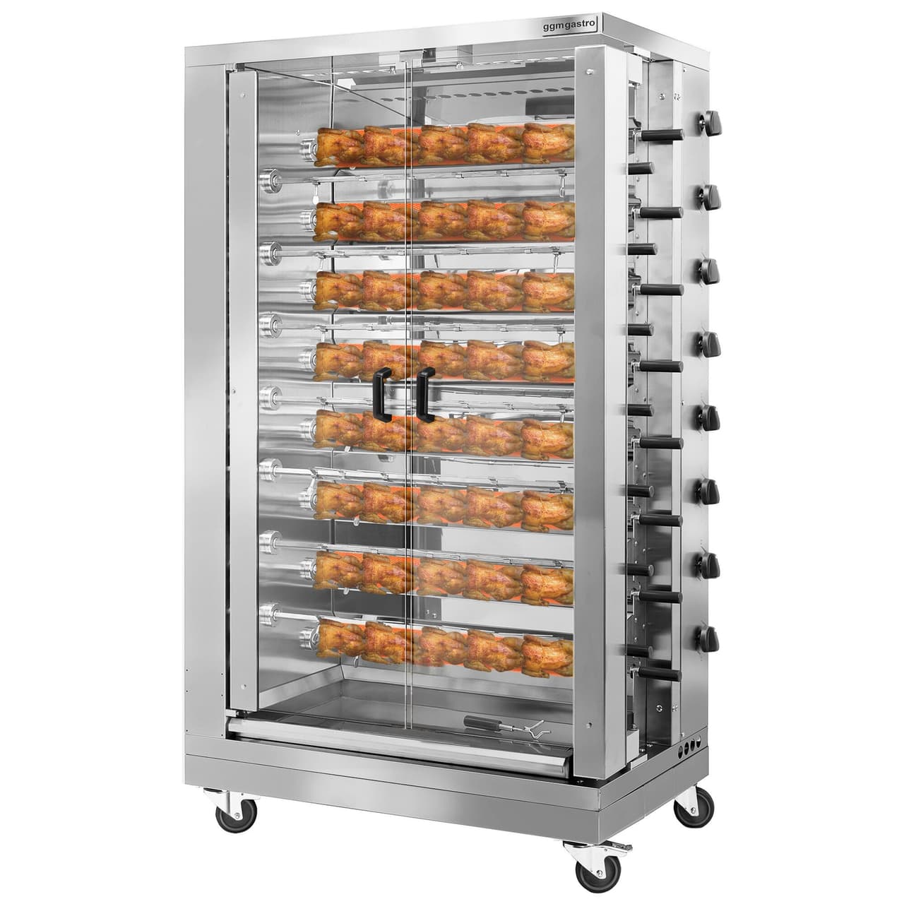 Gas Hähnchengrill - 47,2kW - mit 15 Spießen für bis zu 90 Hähnchen