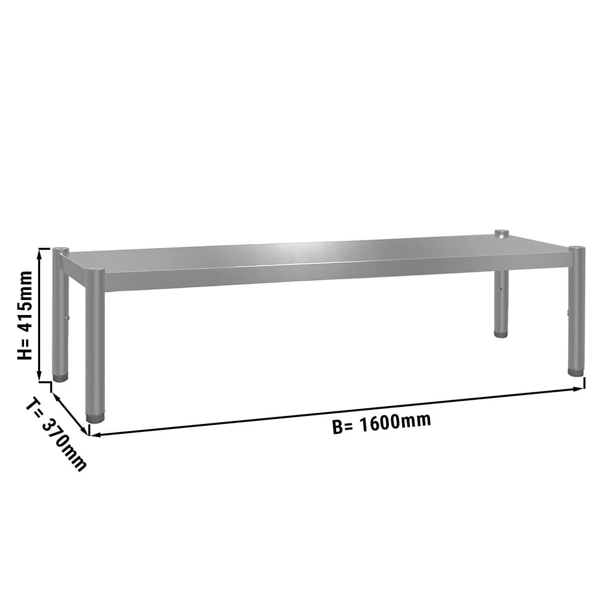 Aufsatzbord ECO - 1600x370mm - mit 1 Etage - Höhe: 415mm