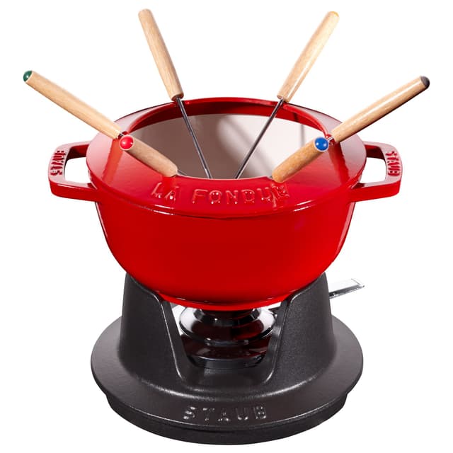 STAUB | SPECIALITIES - Fondue Set - Ø 180mm - Gusseisesn - Kirsch-Rot